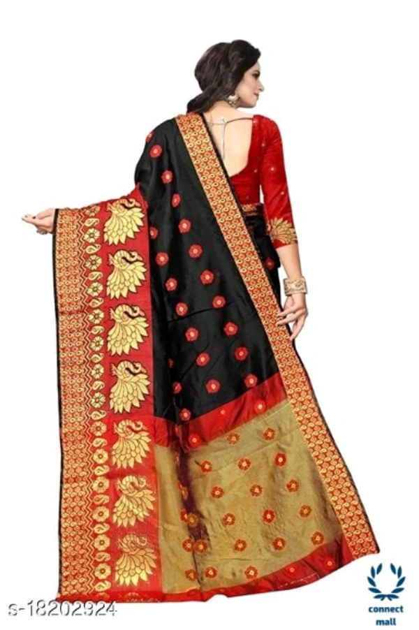 COTTON BASED JACQUARD SAREES  - Saree Length Size-5.5m Blouse Lenght Size:0.8, Cotton Silk, Zari Woves, pack of:1